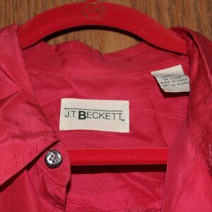 Men's Red J T Beckett 100% Silk Shirt